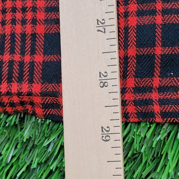 Vintage 80s Plaid Button Shirt Medium 21x29 Red - Picture 10 of 13